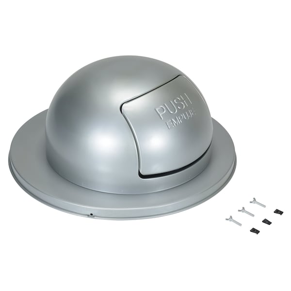 Vestil Steel Waste Disposal Top for Drum, Gray TRASH-TOP-ZGY - main